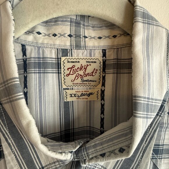 Lucky Brand Men's XXL Western Shirt‎ with Pearl Snaps-See Notes - Picture 7 of 10